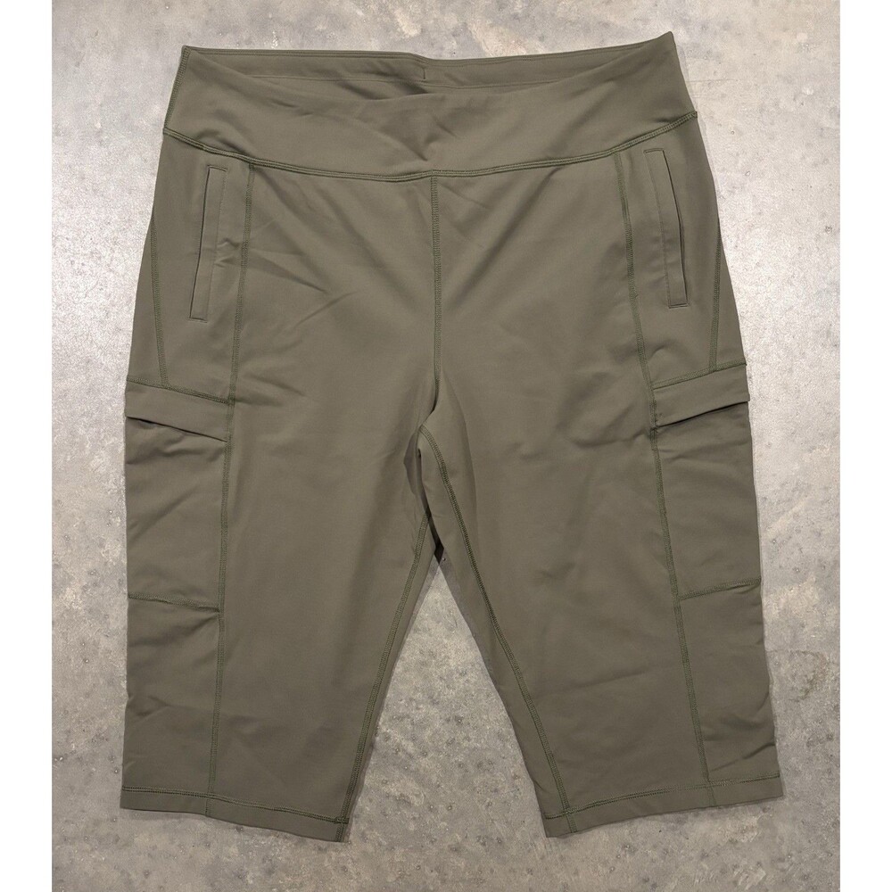 Duluth Trading Women's XL Green Side Pocket Cropped Athletic Leggings
